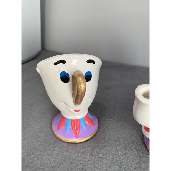 Disney Mrs. Potts & Chip Ceramic Figurine Set 1990s - Picture 2 of 13